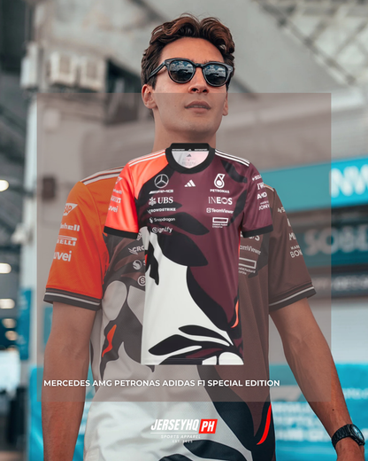 Mercedes AMG Petronas F1 2025 Miami Team Driver T-Shirt Floral