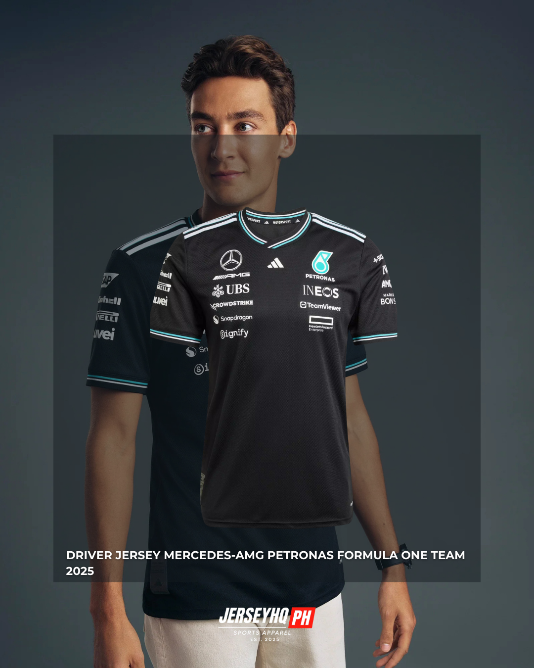 Mercedes AMG Petronas F1 2025 Team Driver T-Shirt - Black