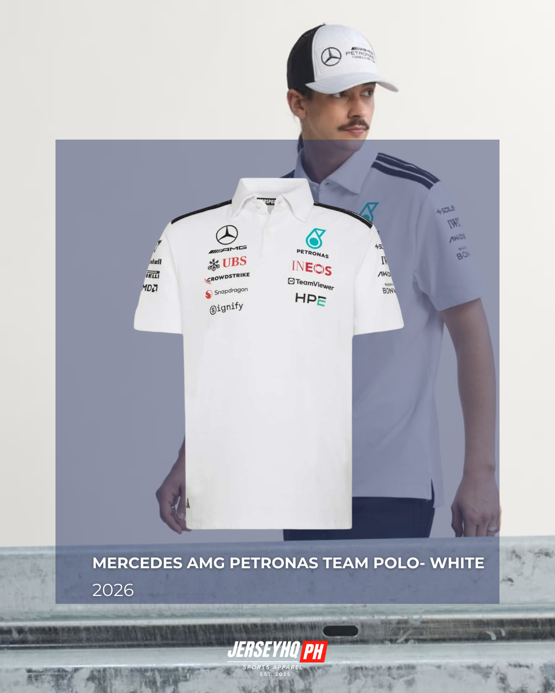 Mercedes AMG Petronas F1 2026 Team Polo - White