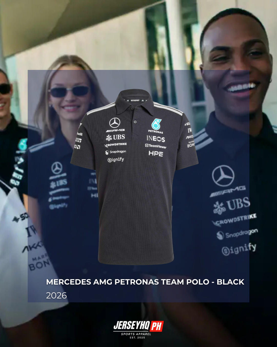 Mercedes AMG Petronas F1 2026 Team Polo - Black