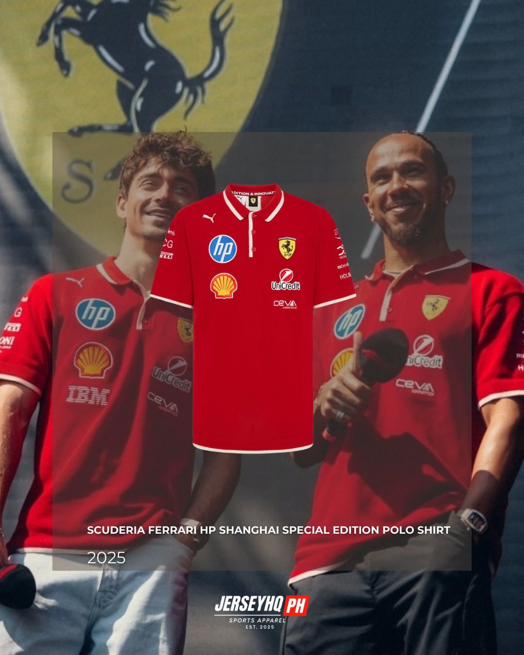 Scuderia Ferrari HP 2025 Shanghai Special Edition Polo Shirt
